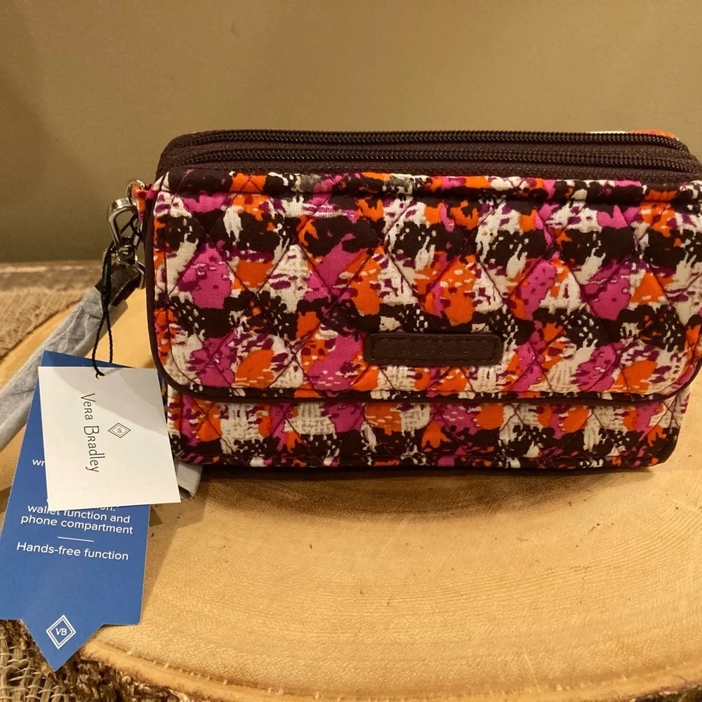 Vera Bradley Houndstooth Tweed Quilted RFID All & One Crossbody Bag Wristlet NEW
